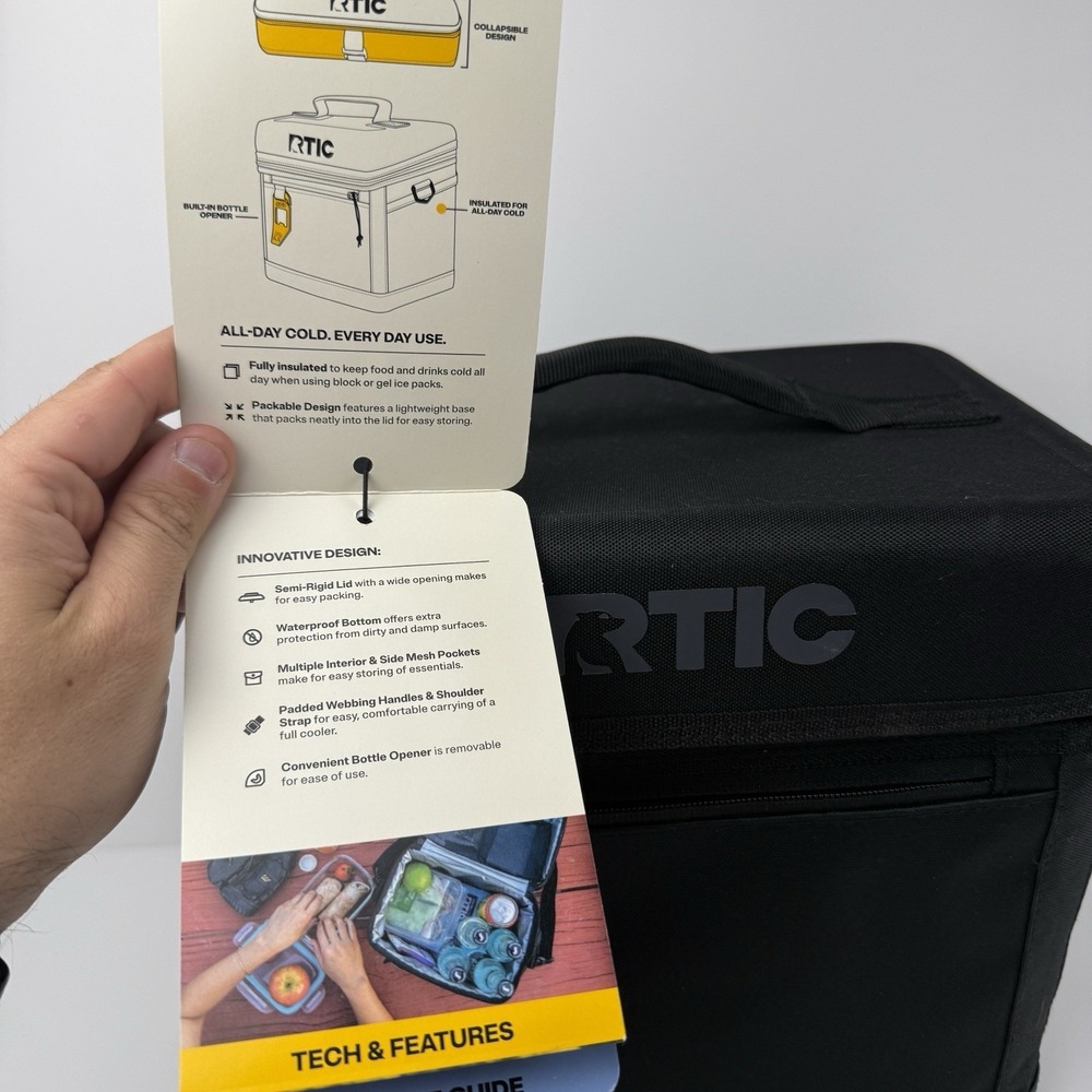 RTIC 15 Can Everyday Soft Black Cooler, 16 QT Collapsible with Bottle Opener NEW - Picture 3 of 14